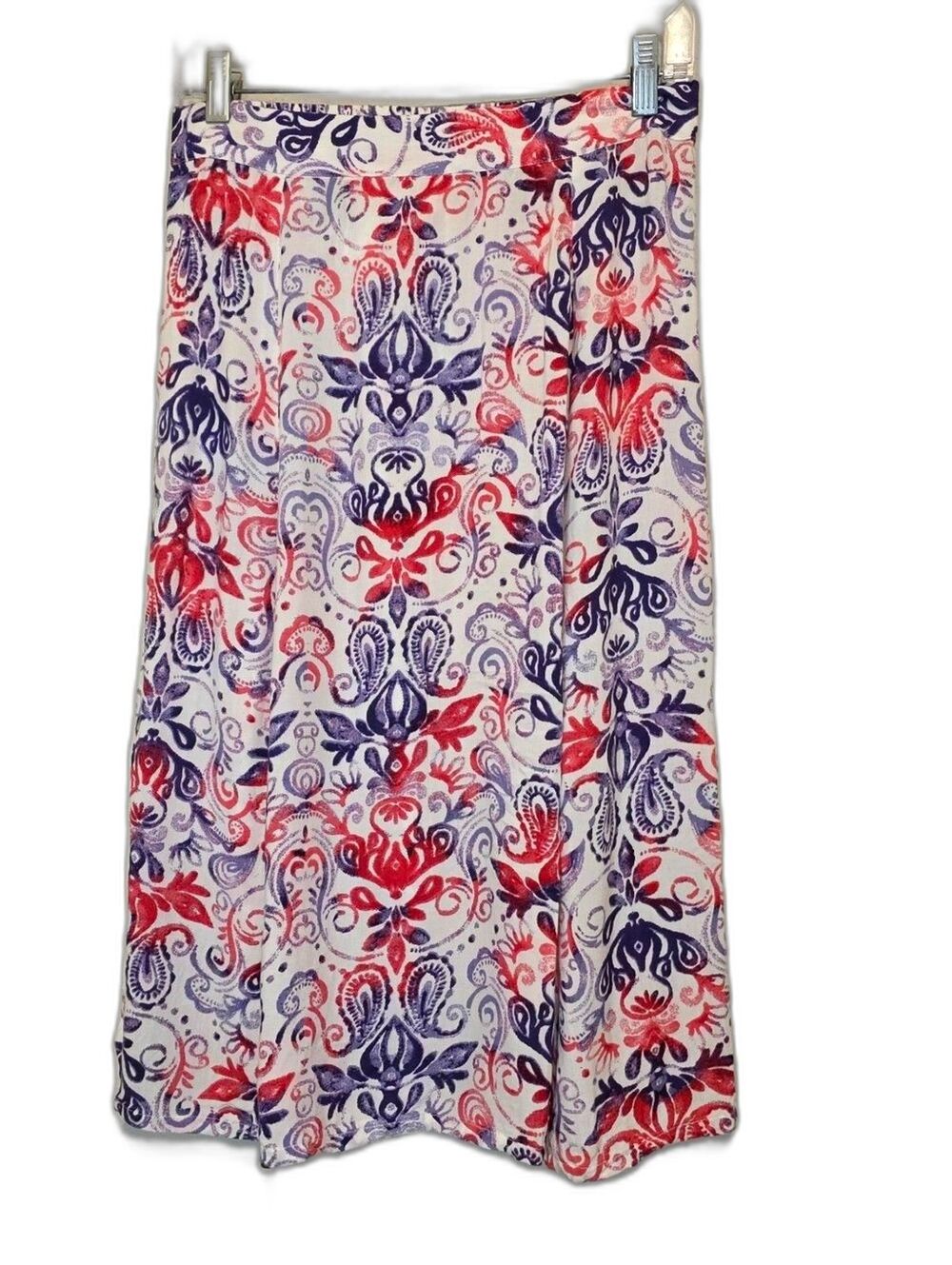 VTG Boca Bay Midi Skirt Paisley Festival Cottage Boho Fairy Pull On Size PM